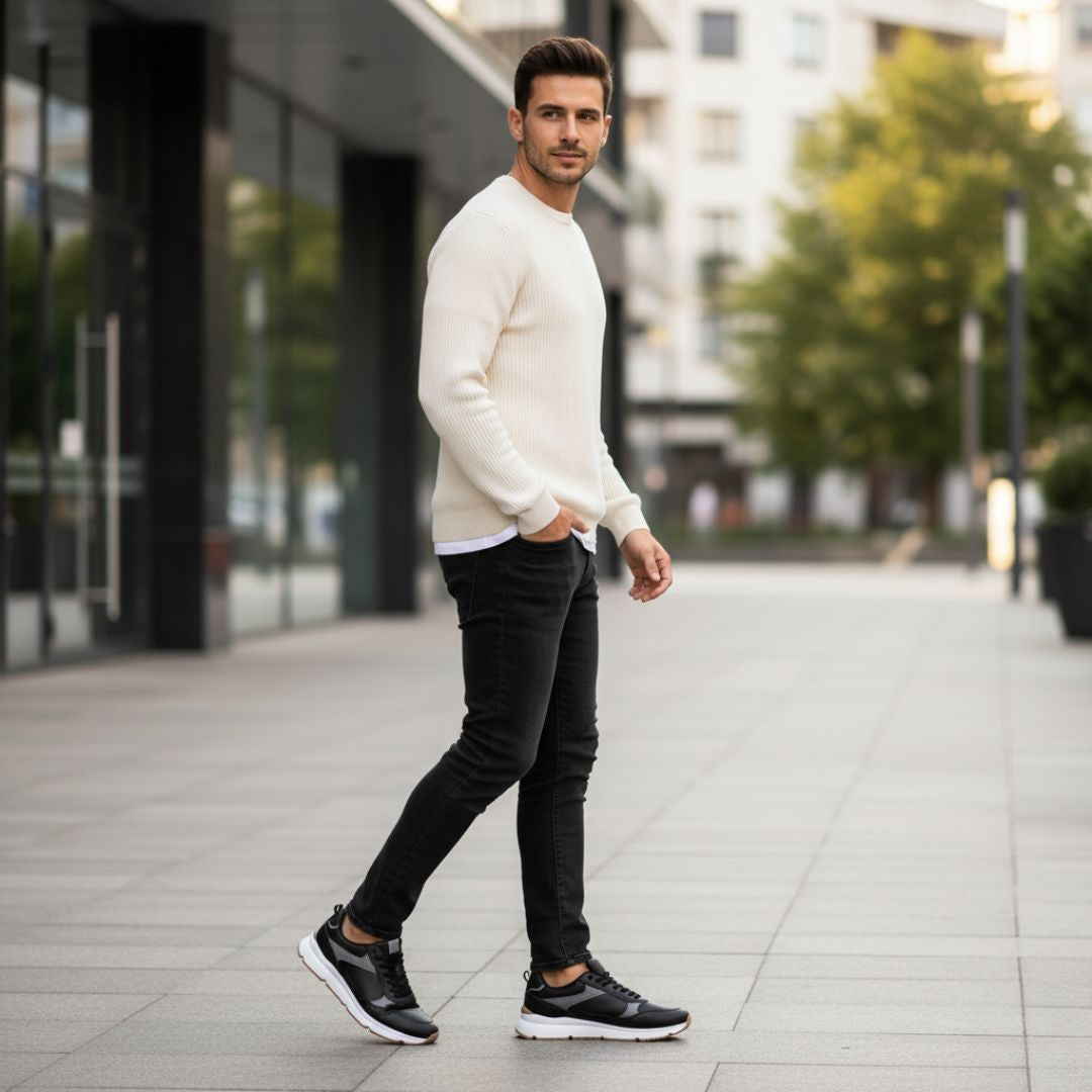 Milano – Negro con detalles grises, elegancia casual