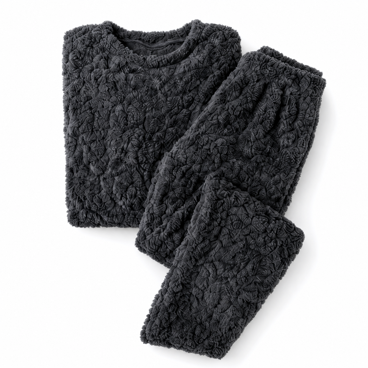 Pijama Plush Gris de 2 Piezas